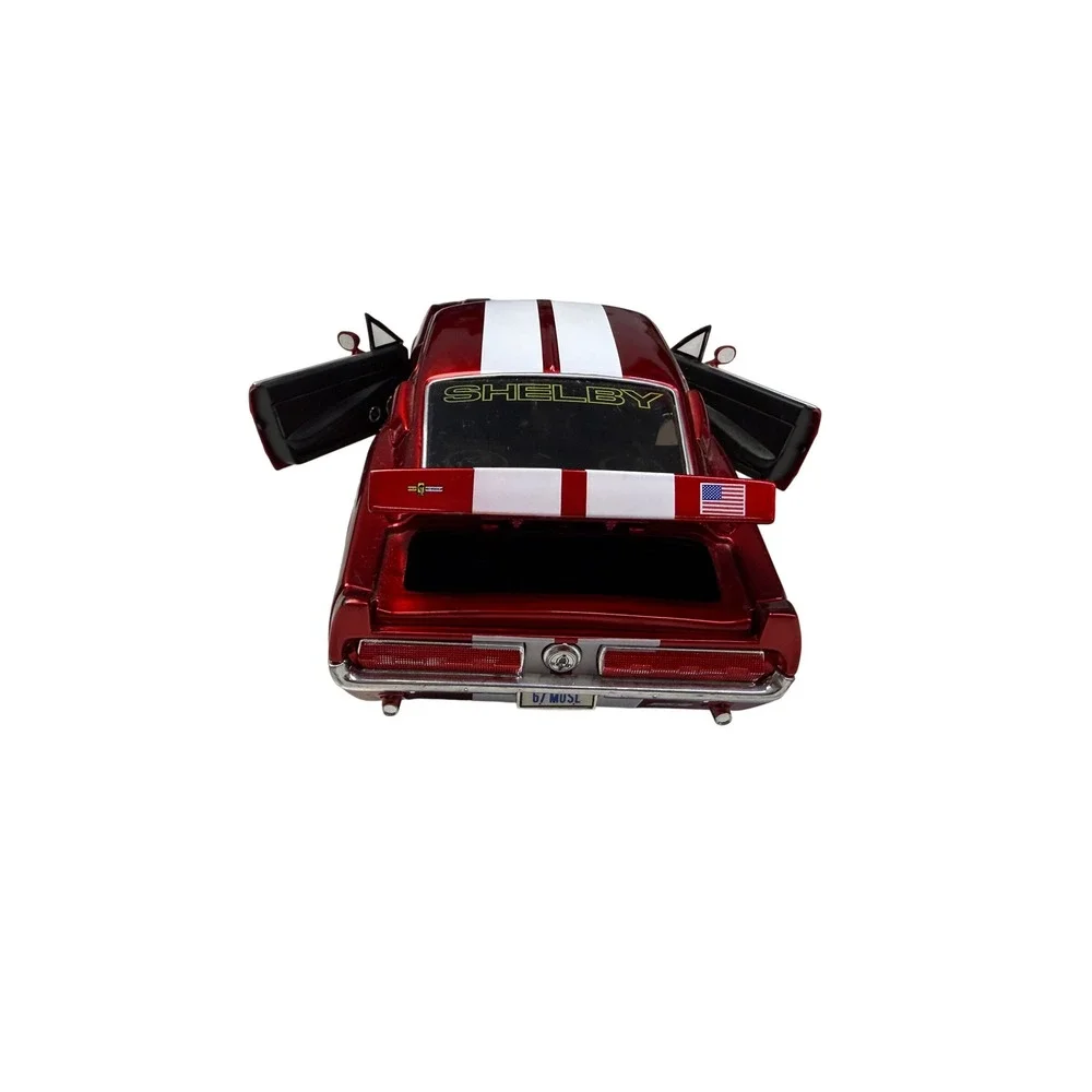 Jada Toys Bigtime Muscle 1967 Ford Mustang Shelby GT500KR 1:24 Diecast Red White - Picture 7 of 14